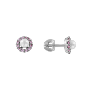 Ohrstecker mit Perle und Zirkonia