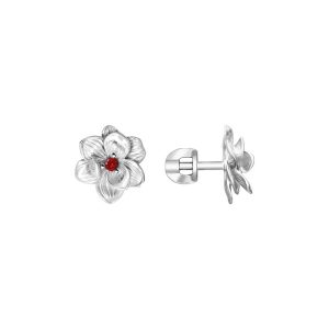 Ohrstecker mit rotem Zirkonia