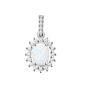 Anhänger mit Opal und Zirkonia