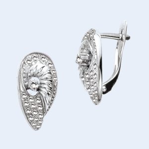серьги с фианитами