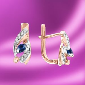 Ohrringe mit Saphir und Brillanten