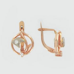 Серьги с фианитом