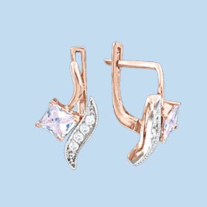 Серьги с фианитом
