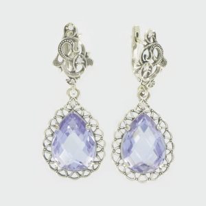 Ohrhänger mit Amethyst und Zirkonia