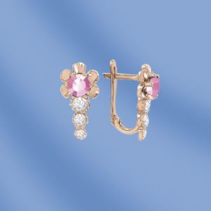 Серьги с фианитом