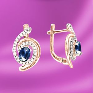 Ohrhänger mit Saphir und Brillanten