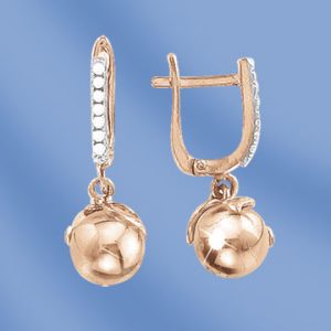 Серьги с фианитом